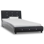 Estructura de cama vidaXL cuero sintético negro 90x200 cm