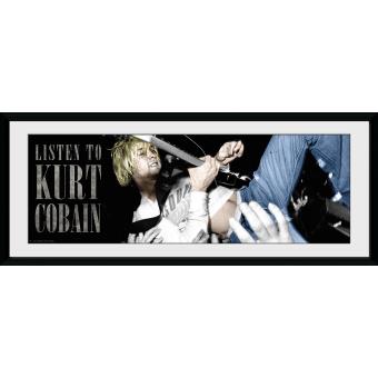 Fotografía enmarcada Kurt Cobain Multitud 30x75 cm