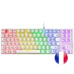 Teclado Mecánico FRGB Mars Gaming MK80 Blanco Switch Mecánico Marrón, Idioma Francés