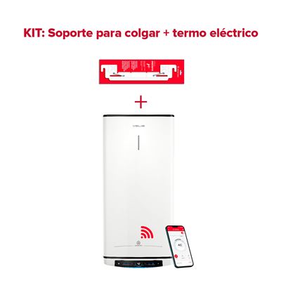 Termo Eléctrico Inteligente Ariston Velis Pro Wifi 80l + Sorpote De Pared Instafix Vertical U Horizontal B