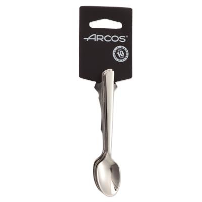 Juego De Cucharas De Moka Arcos Toscana 574100 Monoblock De Una Pieza De Acero Inoxidable 18/10, De 6 Piezas Y Hoja De 11.5 Cm En Display