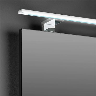 Aplique LED para espejo de baño Emuca, 800 mm, IP44, Luz blanca fría, Aluminio y plástico, Cromado