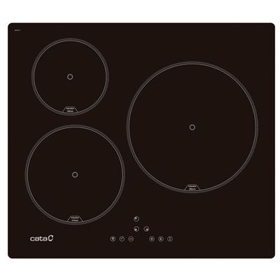 Cata Negro Placa De Inducción Ib 6303Bk 3 Zonas 60Cm