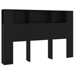 Mueble cabecero vidaXL negro 160x18,5x104,5 cm
