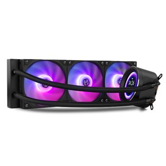 Refrigeración líquida NOX Xtreme Products X-360 LCD BLACK - ARGB con pantalla LCD personalizable, Intel y AMD, 3 ventiladores 120mm control PWM, bomba base de cobre, radiador triple aluminio, negro - 1