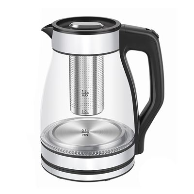 Hervidor Dam De Acero Y Borosilicato Con Luces Led 1500w Y 1,5l De Capacidad Plata