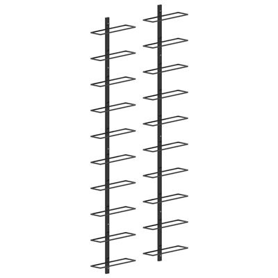 Botelleros De Pared Para 20 Botellas 2 Unidades Vidaxl Metal Negro