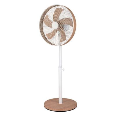 Ventilador De Pie Fabrilamp Alcañiz Blanco/haya 50w Oscilante