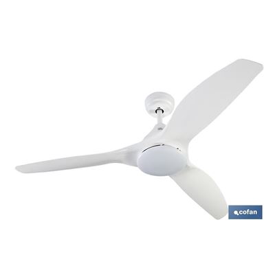Ventilador De Techo Led Cofan Regulable 55w 3cct 1800lm Ip20 Ø132x32-42cm Blanco