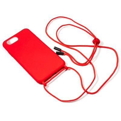 Cool Carcasa iPhone 15 Plus Cordón Liso Rojo