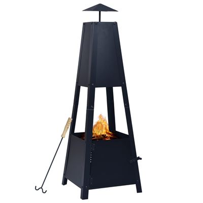 Brasero Vidaxl De Acero Negro 35x35x99 Cm