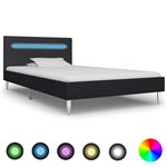 Estructura de cama vidaXL LED de tela negra 90x200 cm