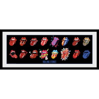 Fotografía enmarcada The Rolling Stones Lenguas 30x75 cm