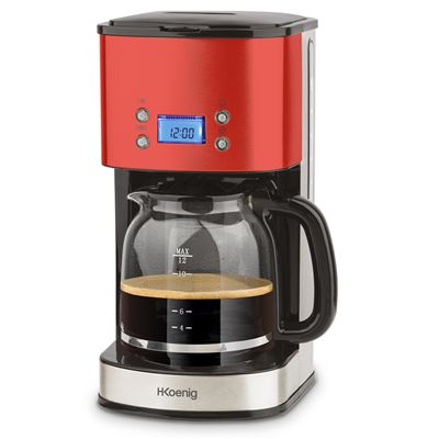 Cafetera De Goteo Hkoenig Mg30 12 Tazas Negro Y Rojo