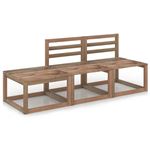 Juego de muebles jardín 3 piezas vidaXL madera pino impregnado marrón 25,2Kg