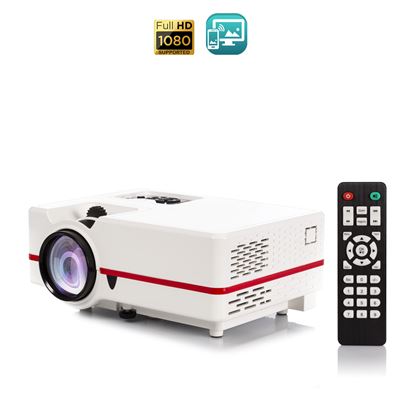 Video Proyector Led Con Duplicación De Pantalla Para Ios Y Android. Hasta 150 Pulgadas, Contraste 3000:1. Dam Blanco