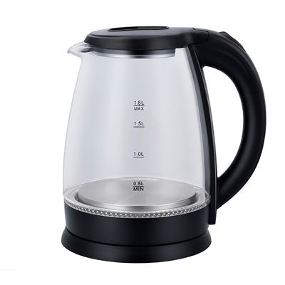 Hervidor Dam De Acero Y Borosilicato Con Luces Led 1500w Y 1,8l De Capacidad Negro