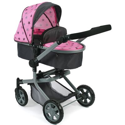 Cochecito De Muñecas Convertible Bayer Chic 2000 595 83 ""mika"" , Estrellitas Gris