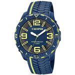 Calypso Watches Reloj para hombre de cuarzo con correa en k57624 street style brazalete goma