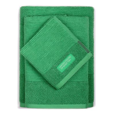 Benetton Verde Set 3 Toallas De Baño Algodón