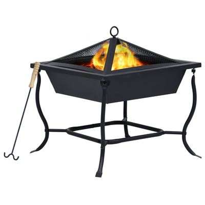 Brasero Vidaxl De Acero Negro 45x45x45 Cm