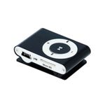 Mini Reproductor MP3 Negro con Clip, Pantalla LCD y Radio fm