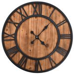Reloj de pared vidaXL, vintage movimiento cuarzo madera metal 60 cm XXL