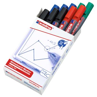 Rotulador de pizarra blanca 10 piezas edding multicolor 360 - 1