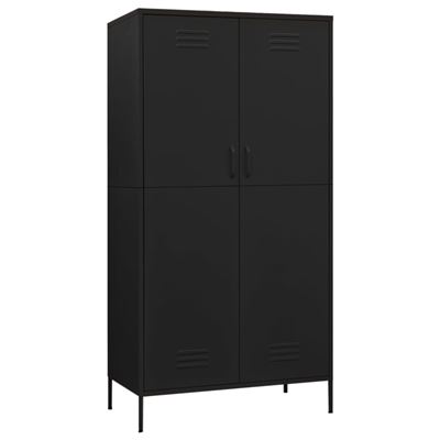 Vidaxl Negro Armario De Acero 90X50x180cm