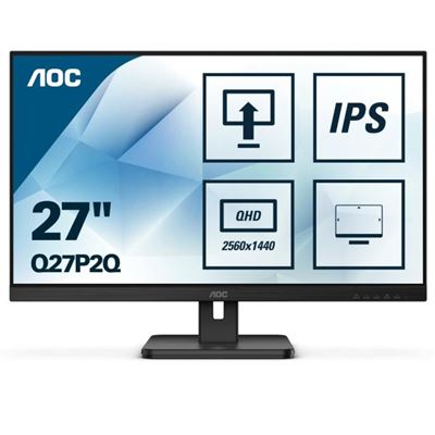 Aoc Negro Monitor Led 27"" Quad Hd Q27p2q 2560 X 1440 Píxeles 686 Cm