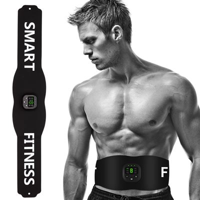 Cinturón Estimulador Electrónico Ems Fs68q. Para Abdomen Y Espalda Baja. Adaptable A Todo El Cuerpo. Dam Negro
