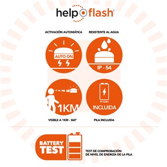 Help Flash Luz de Emergencia V16 Homologada DGT Pack 2 Unidades + Chaleco  Reflectante Homologado, P