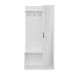 Muebles de entrada HomeMania Orion blanco, Nogal 80x32x173cm