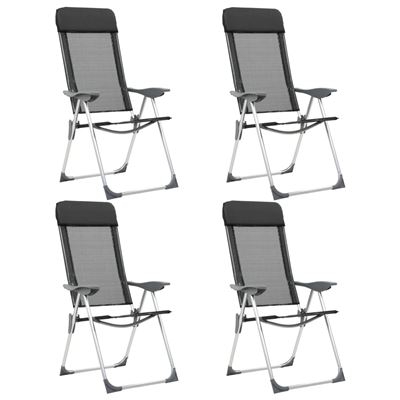 Sillas De Camping Plegables De Aluminio 4 Unidades Negro, Vidaxl