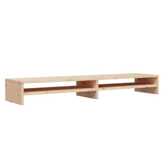 Mueble de TV vidaXL madera maciza de pino 100x24x13cm - 1