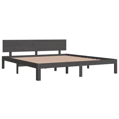 VidaXL Estructura de cama de matrimonio madera maciza gris 180x200 cm