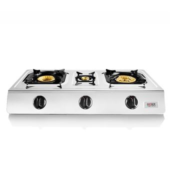 Cocina a gas en Inox Haeger TRIPLE SAFINE 3 Quemadores