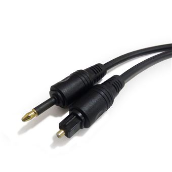 Cuadrante destacar recoger Cable de Audio de Fibra Óptica TOSlink Conector a óptico 3,5mm Jack 1m  Negro - Cables de audio - Los mejores precios | Fnac