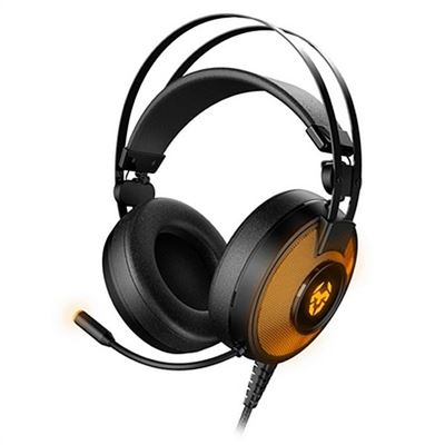 Auricular Con Micrófono Gaming Krom Kayle USB Negro Naranja