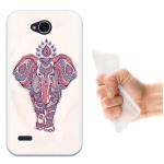 Funda LG X Power 2 Silicona Gel Flexible WoowCase Indian Style Elefante - Transparente