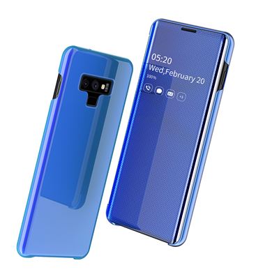 Funda de Móvil para Samsung Galaxy Note 9 Espejo Ultra Slim Ligero Flip Funda 360, Azul
