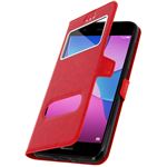 Funda Huawei Y6 Pro 2017/P9 lite mini libro con doble ventana, Rojo
