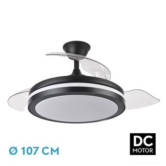 Ventilador de techo Fabrilamp LED Esparta regulable con control remoto 72W 3CCT 6120lm IP20 Ø107cm Negro - 1