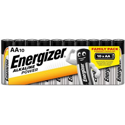 Pilas Energizer Alkaline power lr6 aa pack familiar lr06 10 unidades de larga para uso cotidiano sin sulfatación y mantiene carga años alcalinas 10pcs