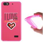 Funda Huawei G Play Mini - Huawei Honor 4C, WoowCase Funda Silicona Gel Flexible Corazón - I Love You With Every Pixel Of My Heart, Carcasa Case - Rosa