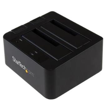 StarTech.com Base de Conexión USB 3.1 Gen2 10Gbps con UAS de 2 Bahías para Disco Duro o SSD SATA de 2,5 o 3,5 Pulgadas - Caja externa para disco duro - 1