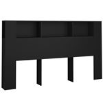 Mueble cabecero vidaXL negro 180x18,5x104,5 cm