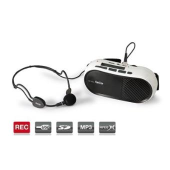 Amplificador para Cintura con micrófono, de 10W con USB - SD - MP3, de gran alcance, muy ligero