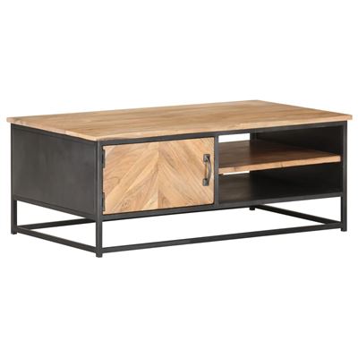 Vidaxl Mesa De Centro De Madera Maciza De Acacia 90X50x35cm