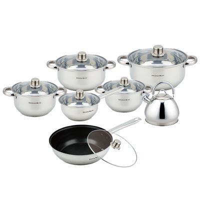 Batería De Cocina Klack 13 Piezas Acero Inoxidable Con Tapas | Apta Inducción, Gas Y Lavavajillas